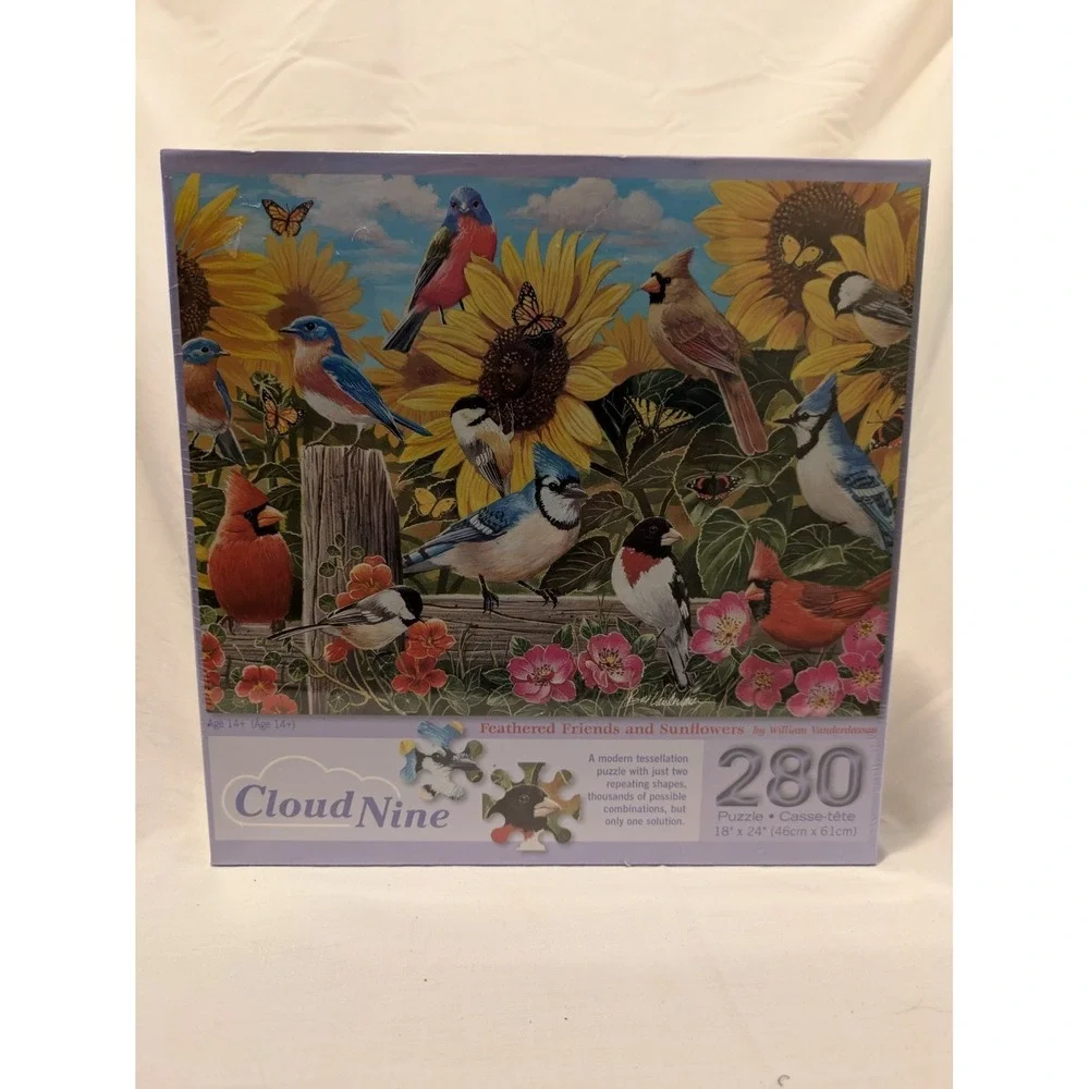 Cloud Nine Puzzle 280 Pieces Feathered‎ Friends & Sunflowers